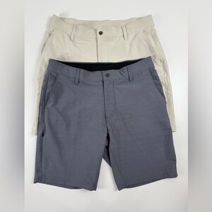 2x BYLT Kinetic Shorts Mens L  9" Premium Basic Performance Golf Chino Gray Sand